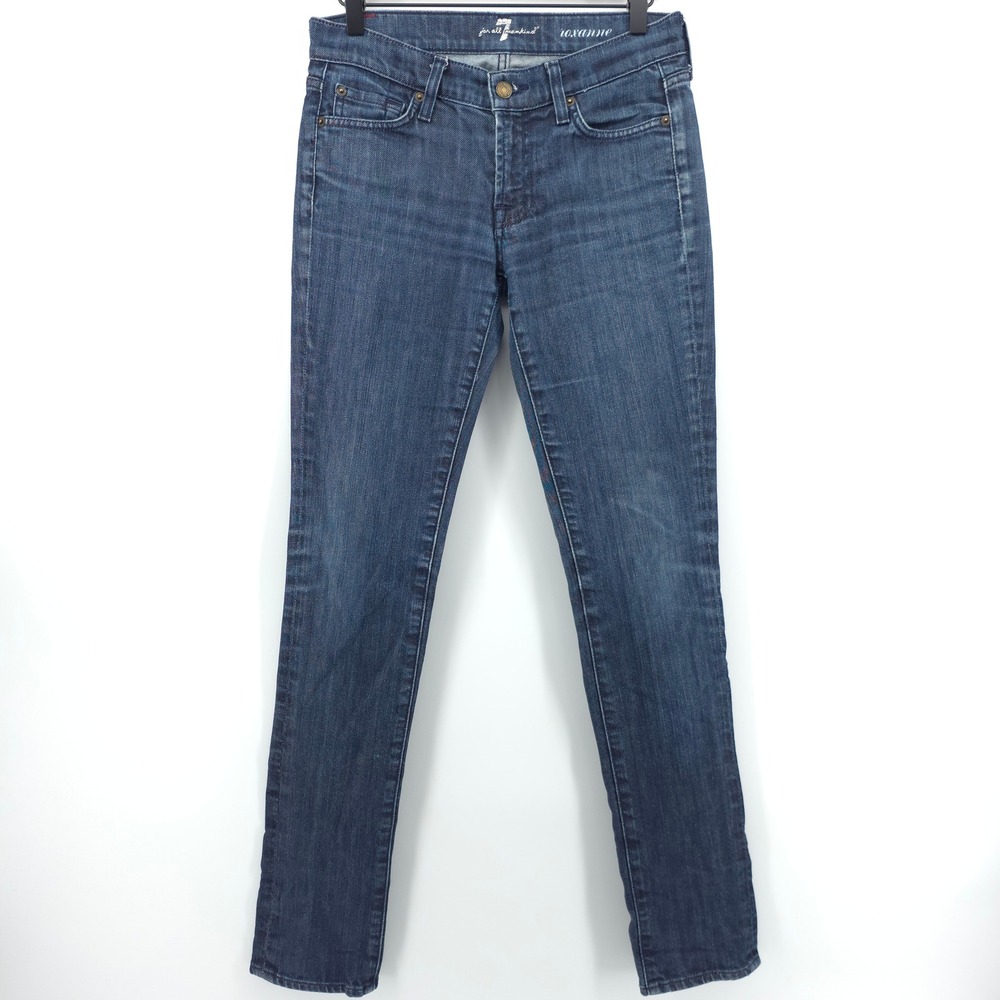 7 For All‎ Mankind Women Jeans Roxanne 27 Blue Slim Cigarette Designer Denim